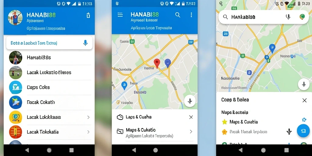 Tampilan antarmuka utama aplikasi Lacak Lokasi HANABI88
