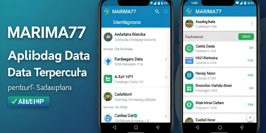 Tampilan antarmuka MARIMA77 yang sederhana dan efektif untuk cadangan data.
