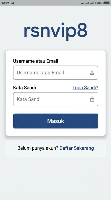 Tampilan halaman login rsnvip8